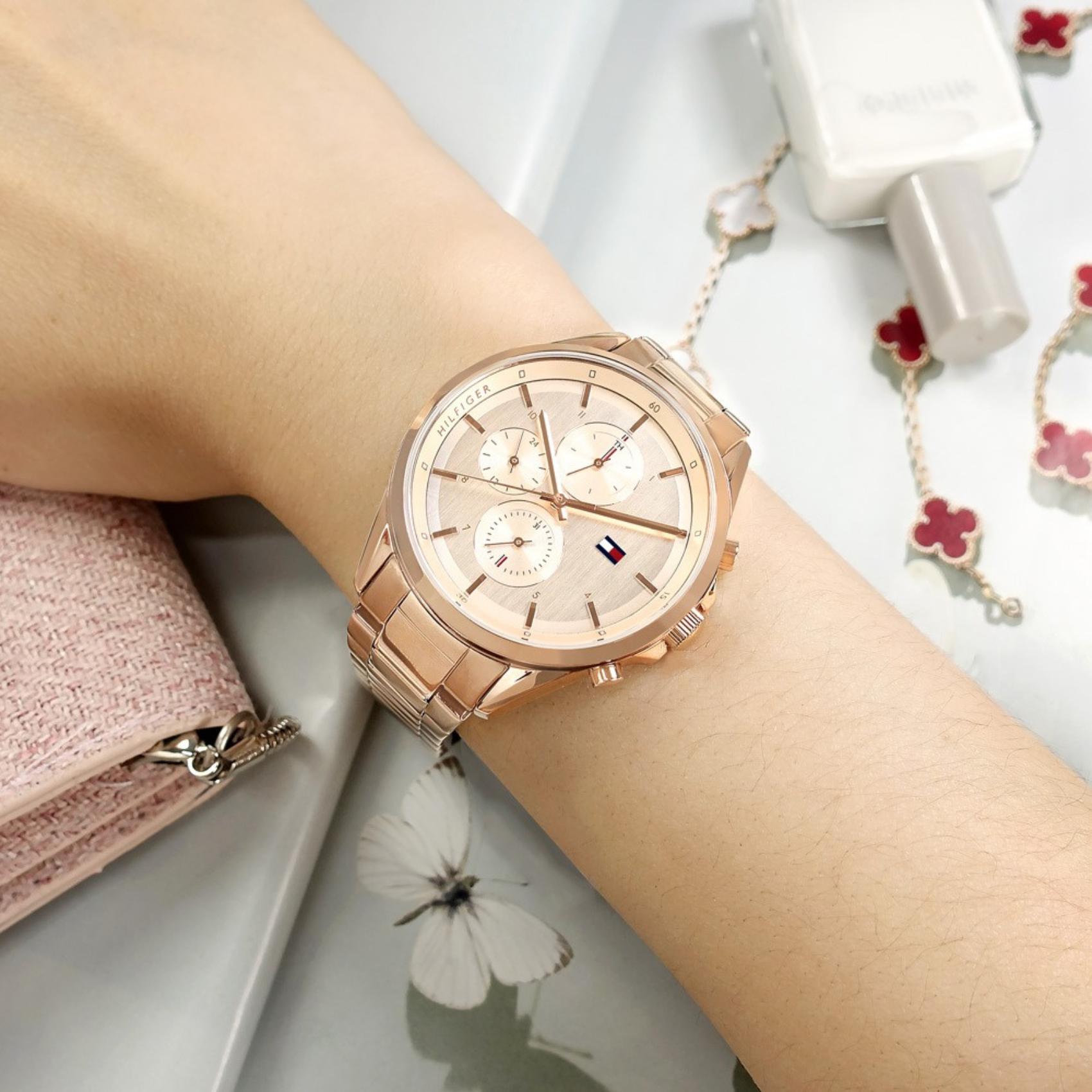 Γυναικείο ρολόι Tommy Hilfiger Stella 1782421 με ροζ χρυσό ατσάλινο μπρασελέ και ροζ χρυσό καντράν διαμέτρου 38mm.