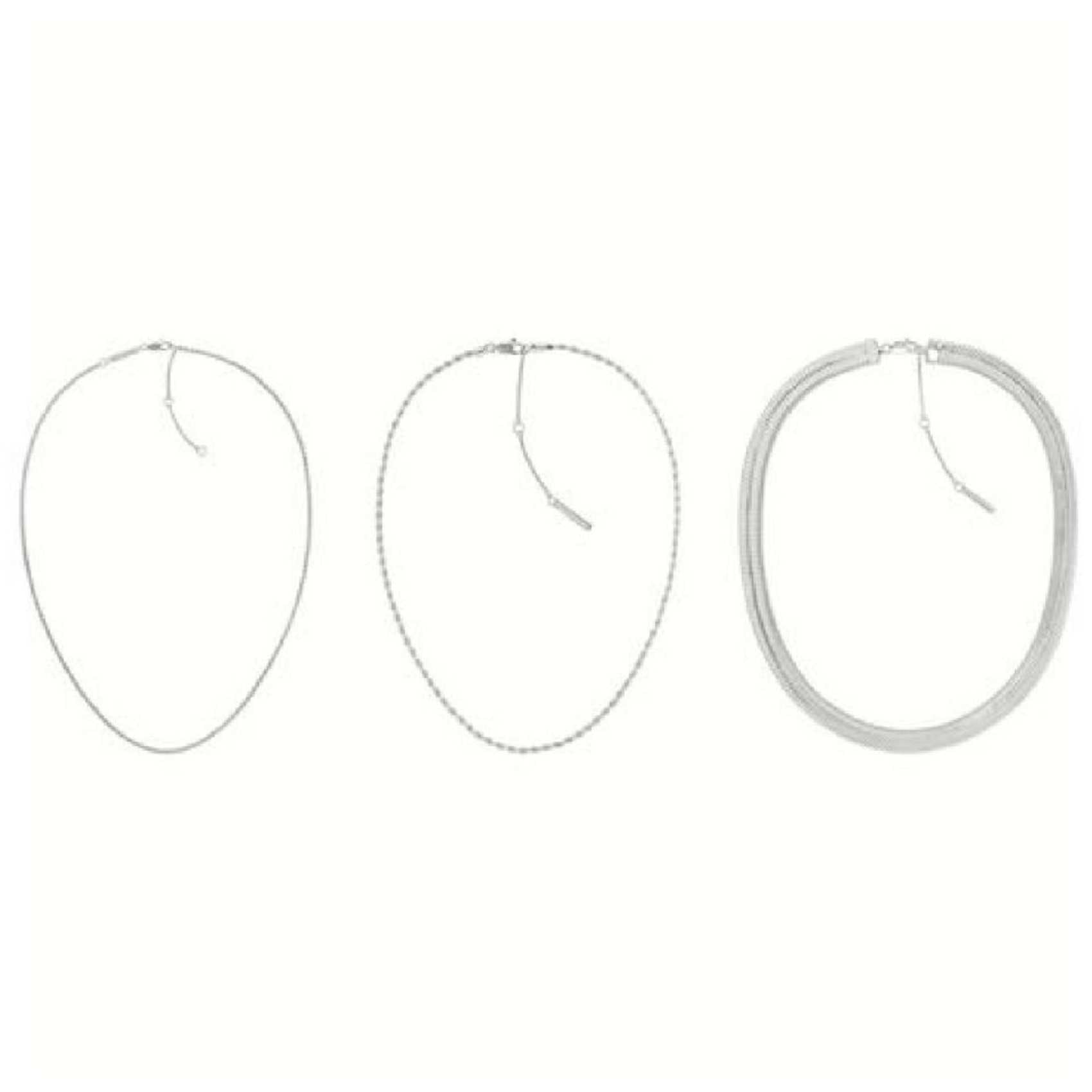 Τρία κολιέ Calvin klein 35000626 για layering, ατσάλινα ασημί.
