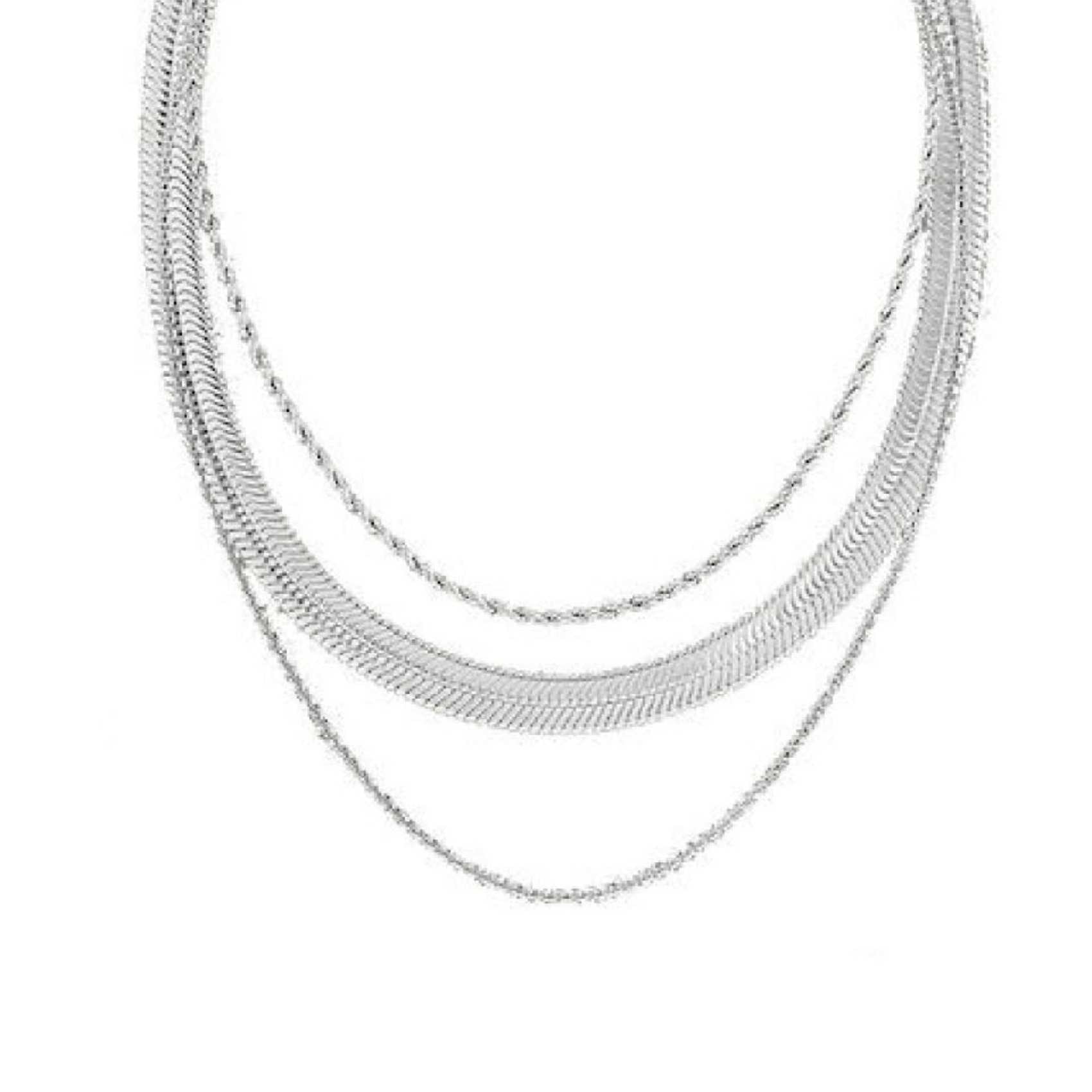 Τριπλό γυναικείο κολιέ Calvin Klein 35000626 ασημί ατσάλινο.