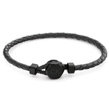 Ανδρικό βραχιόλι Calvin Klein 35000262 από μαύρο δέρμα.