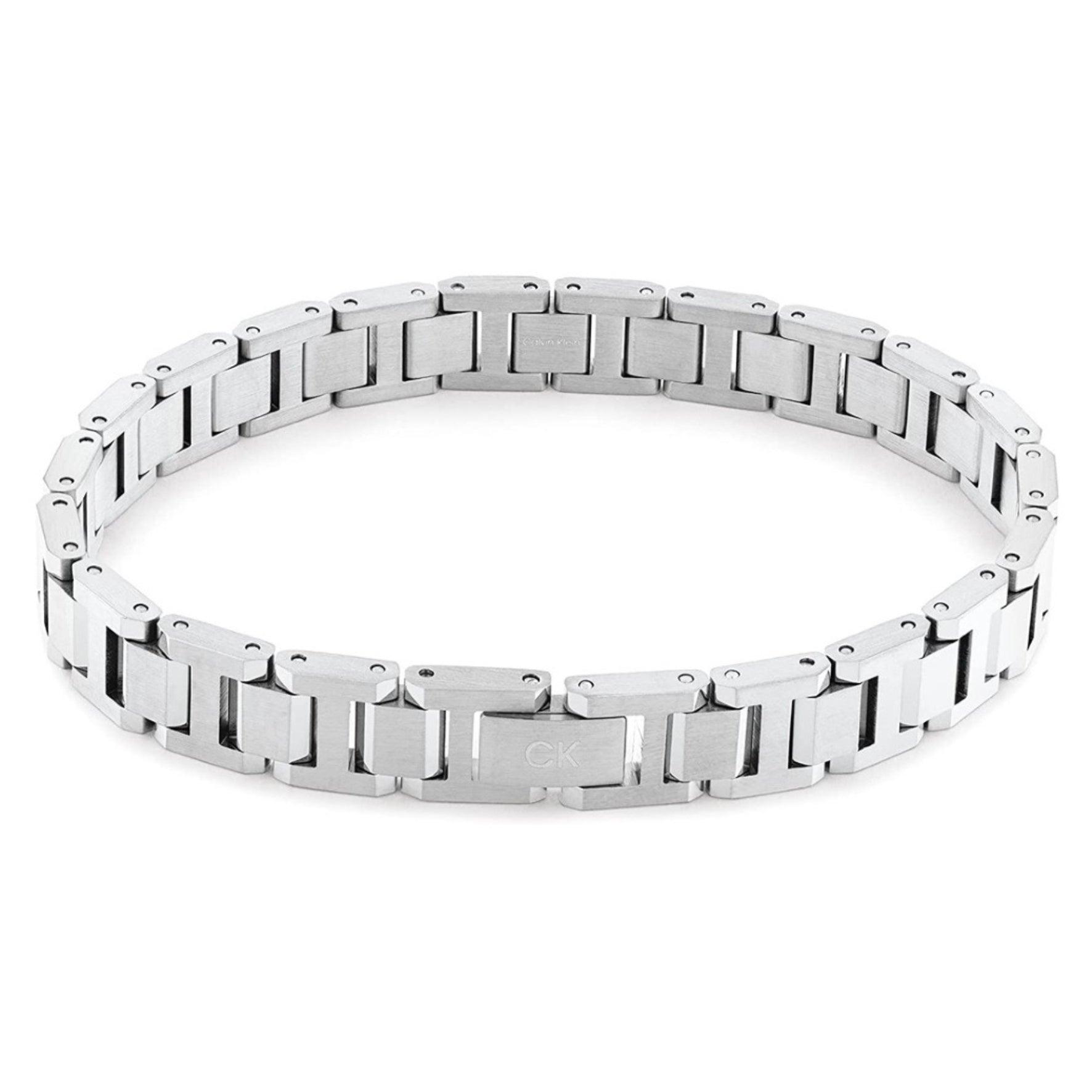 Ανδρικό βραχιόλι Calvin Klein 35000284 σε ασημί χρώμα κατασκευασμένο από χειρουργικό ατσάλι.