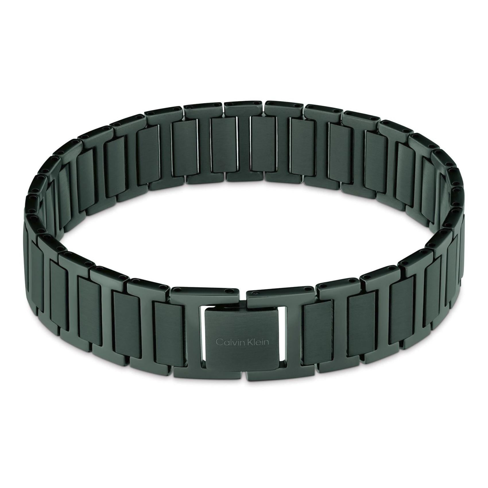 Ανδρικό βραχιόλι Calvin Klein 35100030 ατσάλινο σε πράσινο χρώμα με σχέδιο μπρασελέ.