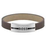 Βραχιόλι Boss 1580496M Δερμάτινο Καφέ