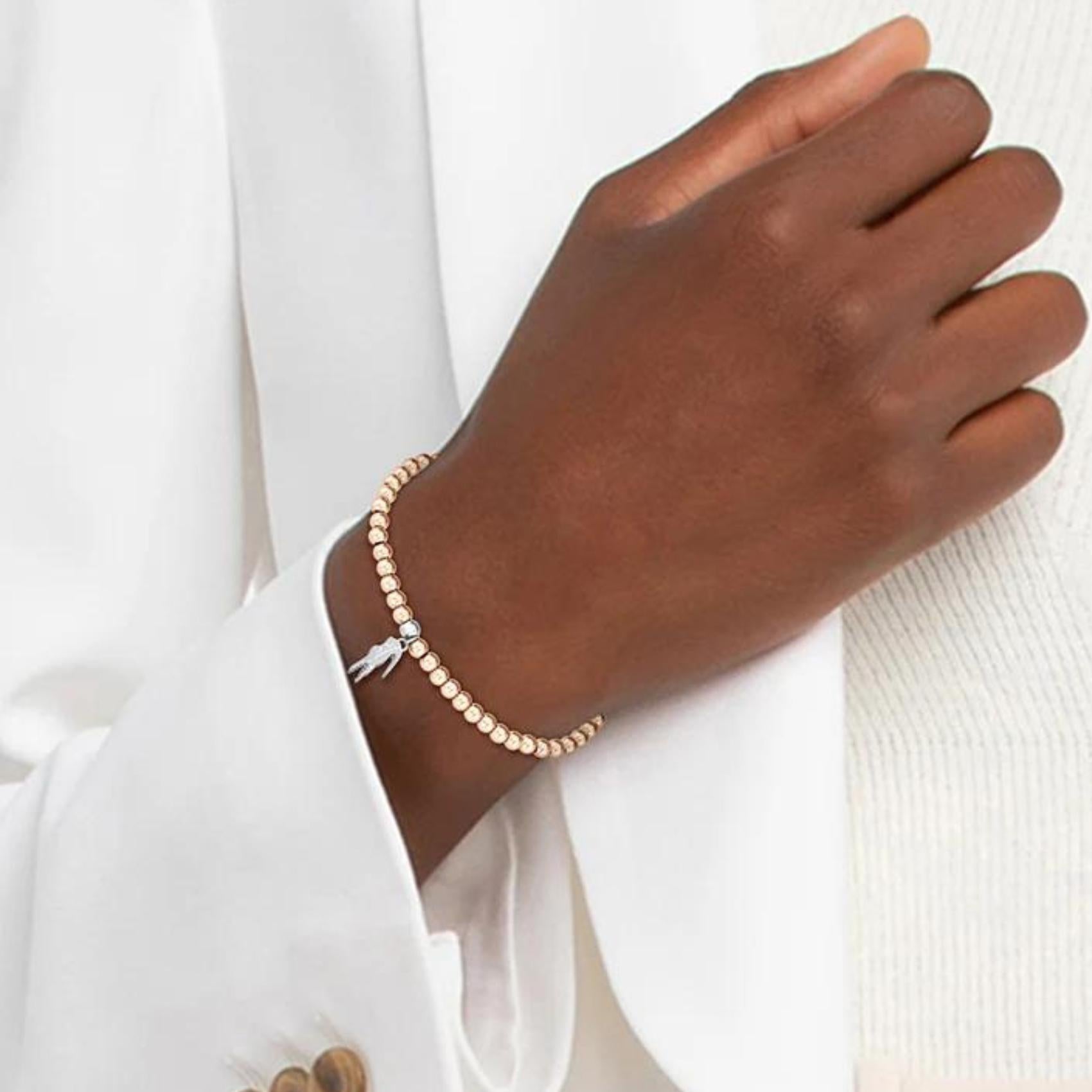 Ελαστικό Βραχιόλι Lacoste 2040334 Με Ρόζ Χρυσές Χάντρες