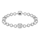 Ατσάλινο βραχιόλι Lacoste 2040408 με ασημί χάντρες.