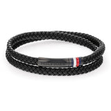 Διπλό Βραχιόλι Tommy Hilfiger 2790552 Δερμάτινο Μαύρο
