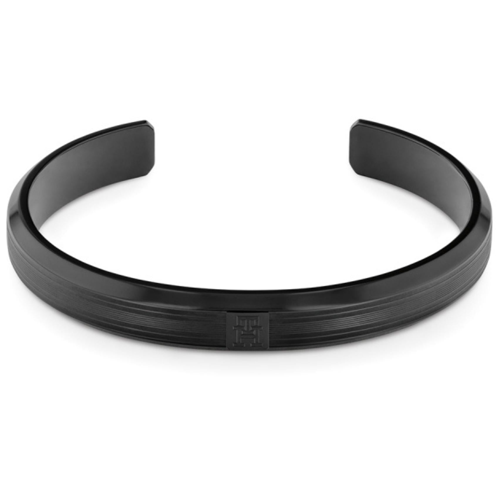Ανδρικό βραχιόλι Tommy Hilfiger 2790573 χειροπέδα σε μαύρο χρώμα από ατσάλι.
