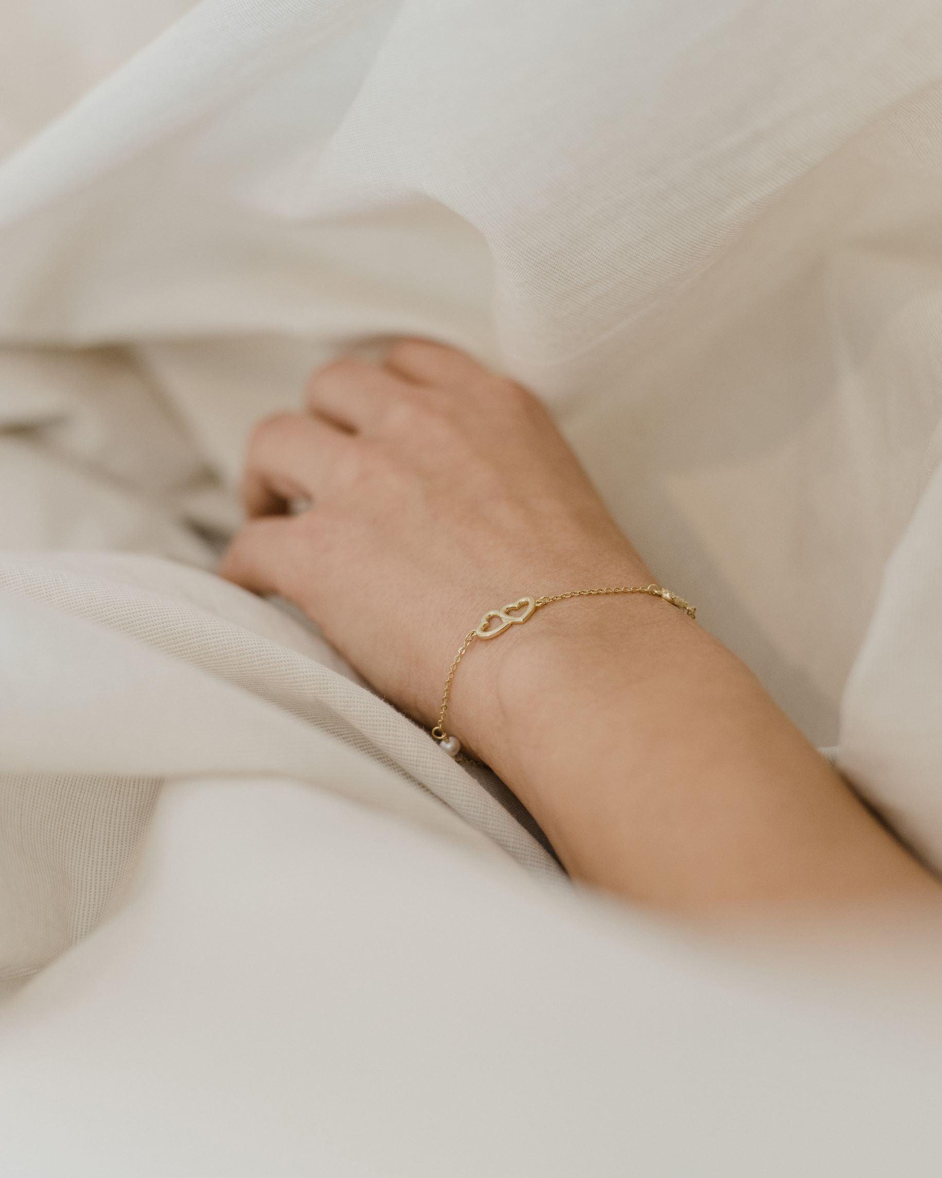 Βραχιόλι χρυσό με καρδιές