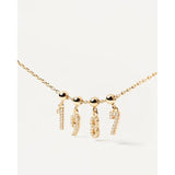 PD Paola Charms με αριθμούς, από ασήμι επιχρυσωμένο με λευκά ζιγκόν.