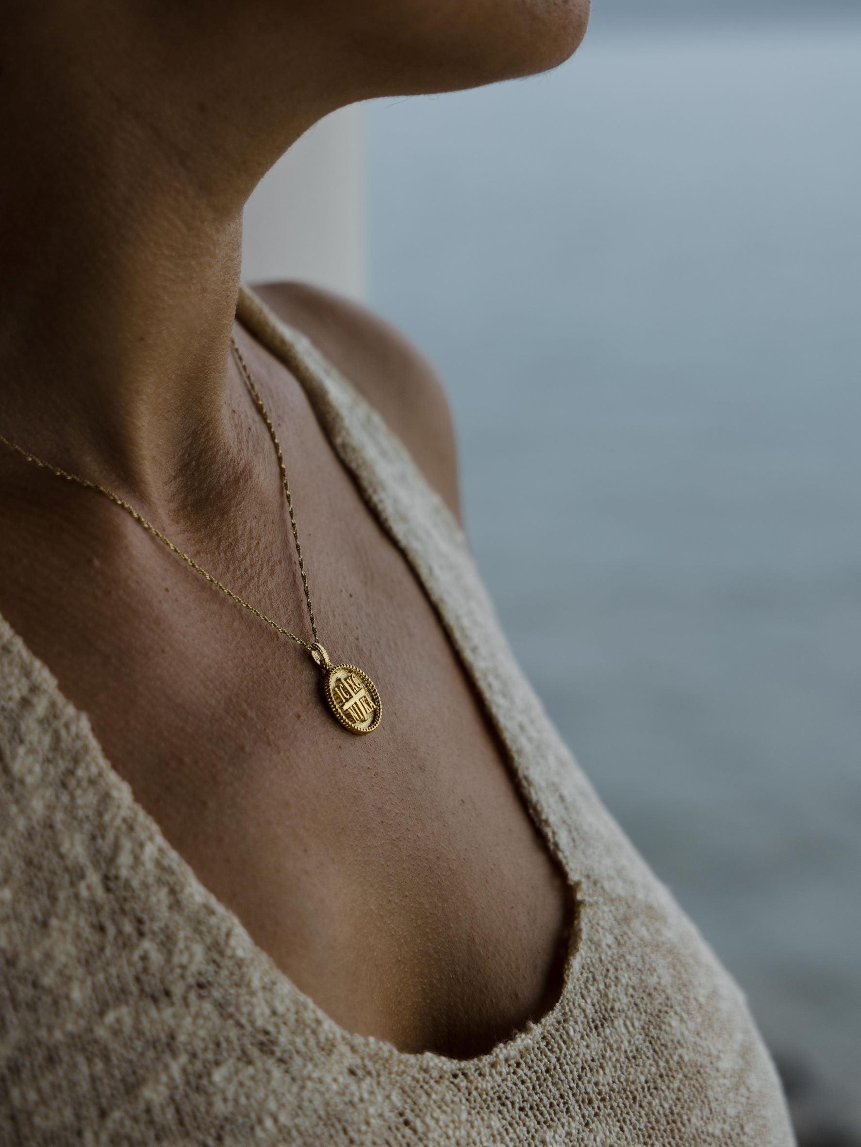 Κωνσταντινάτο μενταγιόν χρυσό Κ14 CT0203.029