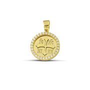 Κωσταντινάτο μενταγιόν από χρυσό Κ14 με ζιργκόν