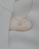 Χρυσό κολιέ Κ9 μονόπετρο με καρδιές NL5102.025