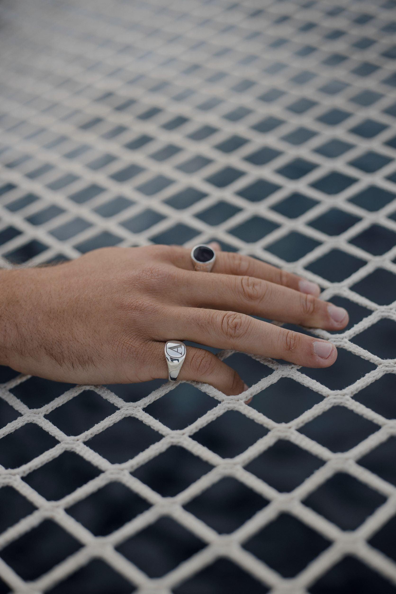 Ασημένιο δαχτυλίδι 925 με μονόγραμμα επιπλατινωμένο  RG2201.004