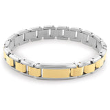 Ανδρικό βραχιόλι Calvin Klein 35000287 δίχρωμο με ασημένιο και χρυσό χρώμα, κατασκευασμένο από χειρουργικό ατσάλι.