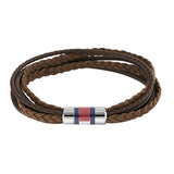 Ανδρικό Δερμάτινο Βραχιόλι Tommy Hilfiger Σε Καφέ Χρώμα
