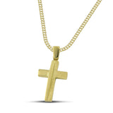 Ανδρικός σταυρός Κ14 μοντέρνος με λουστράτη και σαργέ επιφάνεια, σε χοντρή αλυσίδα.