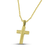 Ανδρικός σταυρός Κ14 μοντέρνος με λουστράτη και σαργέ επιφάνεια, σε «Θ» αλυσίδα.