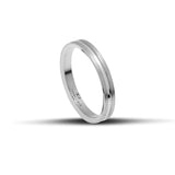 Βέρες Γάμου σετ λευκόχρυσες ματ με λουστράτο κέντρο - themelidisjewels