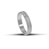 Βέρες Γάμου σετ λευκόχρυσες με αμμοβολή και λουστράτες γραμμές WR2803.299