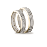 Βέρες Γάμου Δίχρωμες Χρυσές Λευκόχρυσες Ματ με Ζιργκόν MASCHIO FEMMINA TMF-13