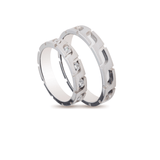 Βέρες Γάμου Λευκόχρυσες Λουστράτες με Χαράγματα και Ζιργκόν MASCHIO FEMMINA TMF-72