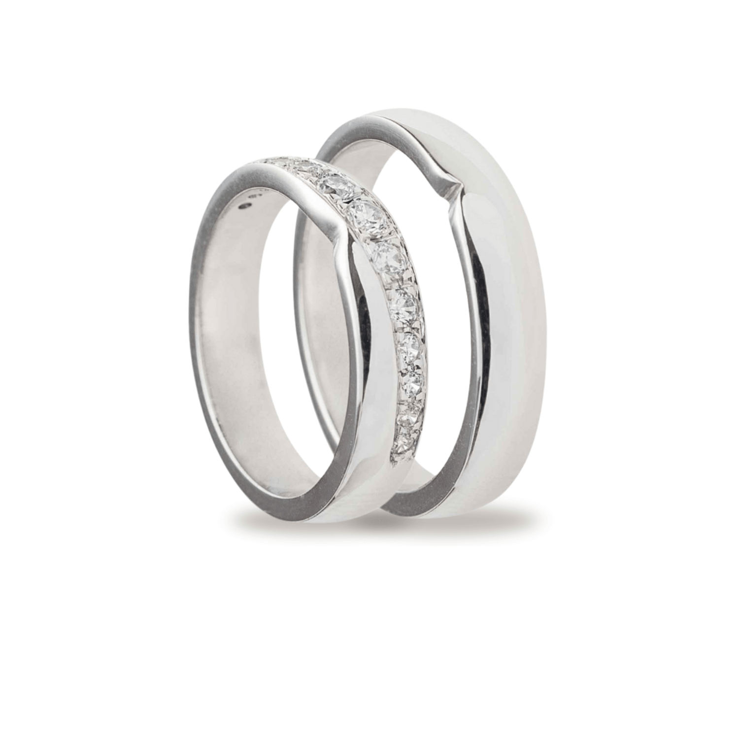 Βέρες Σετ Λευκόχρυσες Λουστράτες με Ζιργκόν MASCHIO FEMMINA TMF-05 - themelidisjewels