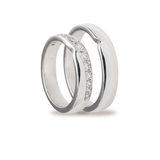 Βέρες Γάμου Λευκόχρυσες Λουστράτες με Ζιργκόν MASCHIO FEMMINA TMF-05