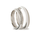 Βέρες Γάμου Λευκόχρυσες Λουστράτες με Ζιργκόν MASCHIO FEMMINA TMF-11