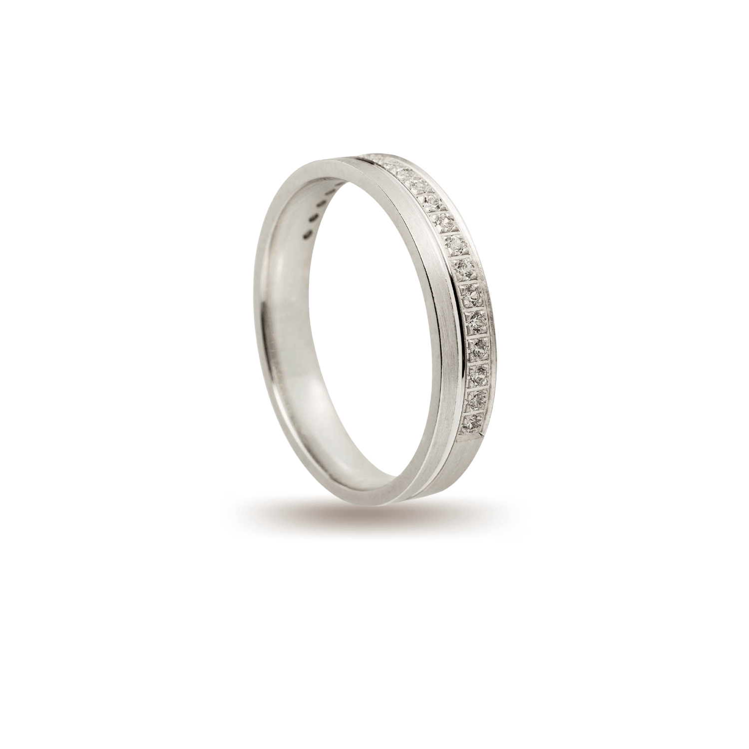 Βέρες Σετ Λευκόχρυσες Ματ με Ζιργκόν MASCHIO FEMMINA G4381-CZ - themelidisjewels