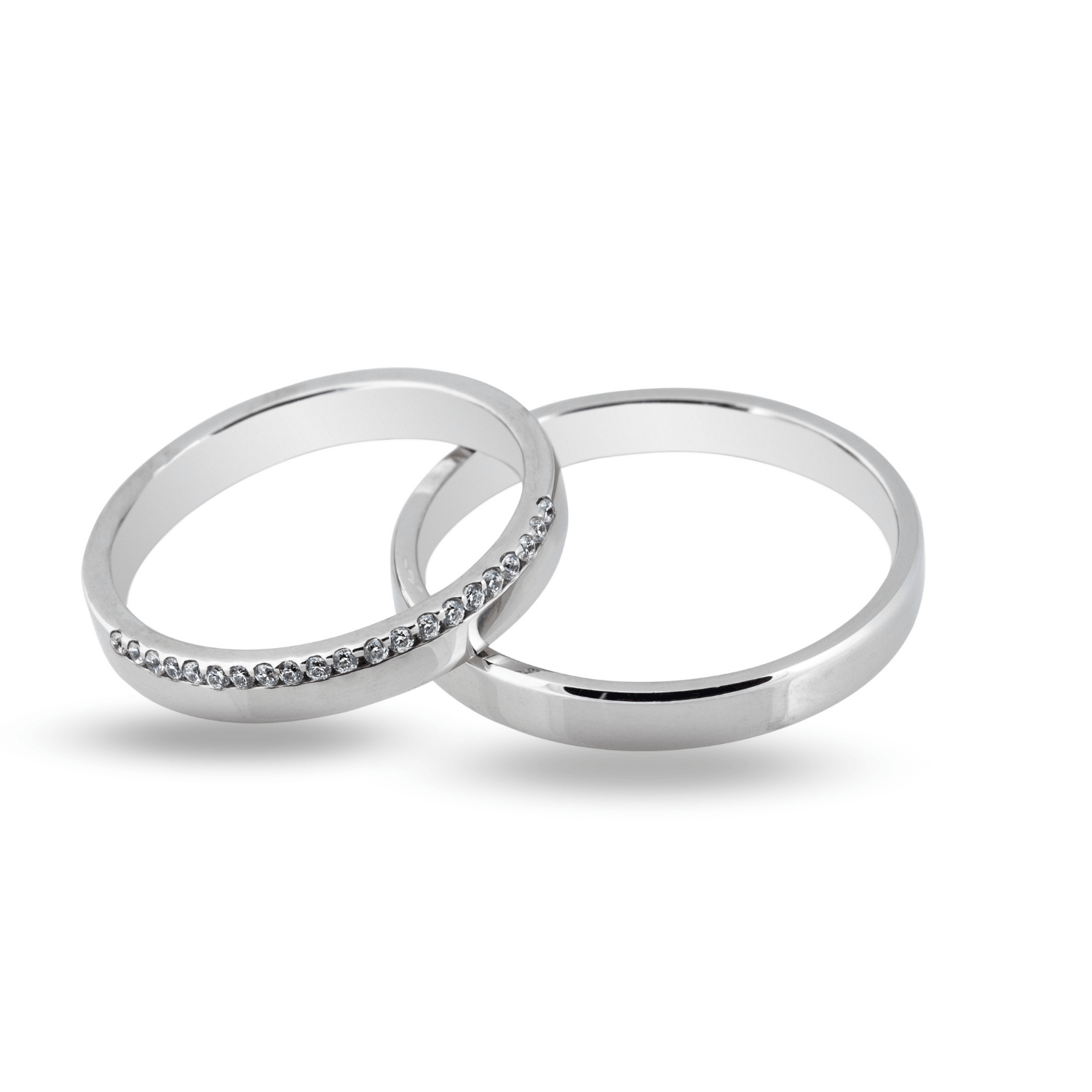 Βέρες Σετ Λευκόχρυσες με Ζιργκόν MASCHIO FEMMINA SL86 - themelidisjewels