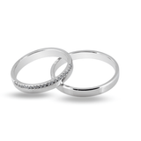 Βέρες Γάμου Λευκόχρυσες με Ζιργκόν MASCHIO FEMMINA SL86