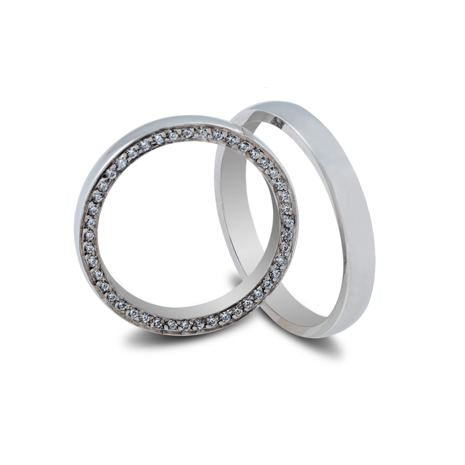 Βέρες Σετ Λευκόχρυσες με Ζιργκόν MASCHIO FEMMINA SL90 - themelidisjewels