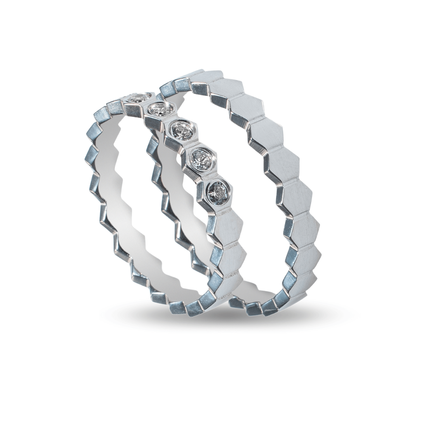 Βέρες Σετ Λευκόχρυσες με Ζιργκόν MASCHIO FEMMINA SL96 - themelidisjewels