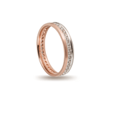 Βέρες Γάμου Λευκόχρυσες Ροζ Χρυσές Λουστράτες με Ζιργκόν MASCHIO FEMMINA 006-CZ