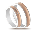 Βέρες Σετ Λευκόχρυσες Ροζ Χρυσές με Σχέδιο και Ζιργκόν MASCHIO FEMMINA TMF-75 - themelidisjewels