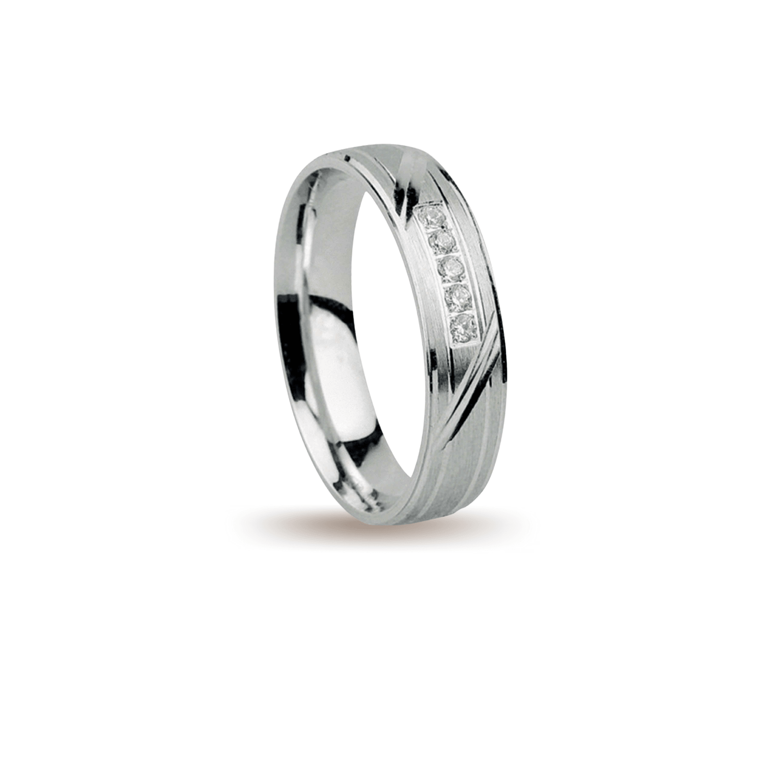 Βέρες Σετ Λευκόχρυσες Σαργέ Σκαλιστές με Ζιργκόν MASCHIO FEMMINA 030-CZ - themelidisjewels