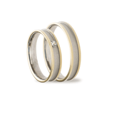 Βέρες Γάμου Λευκόχρυσες Χρυσές Λουστράτες με Αμμοβολή και Ζιργκόν MASCHIO FEMMINA TMF-20