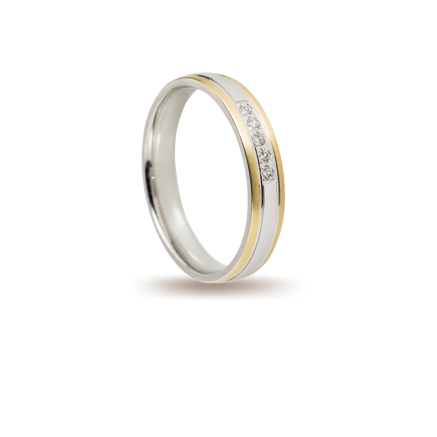 Βέρες Σετ Λευκόχρυσες Χρυσές Λουστράτες με Ζιργκόν MASCHIO FEMMINA 005-CZ - themelidisjewels