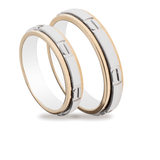 Βέρες Σετ Λευκόχρυσες Χρυσές με Σχέδια MASCHIO FEMMINA TMF-69 - themelidisjewels