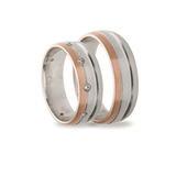 Βέρες Σετ Ροζ Χρυσές Λευκόχρυσες Λουστράτες με Ζιργκόν MASCHIO FEMMINA TMF-10 - themelidisjewels