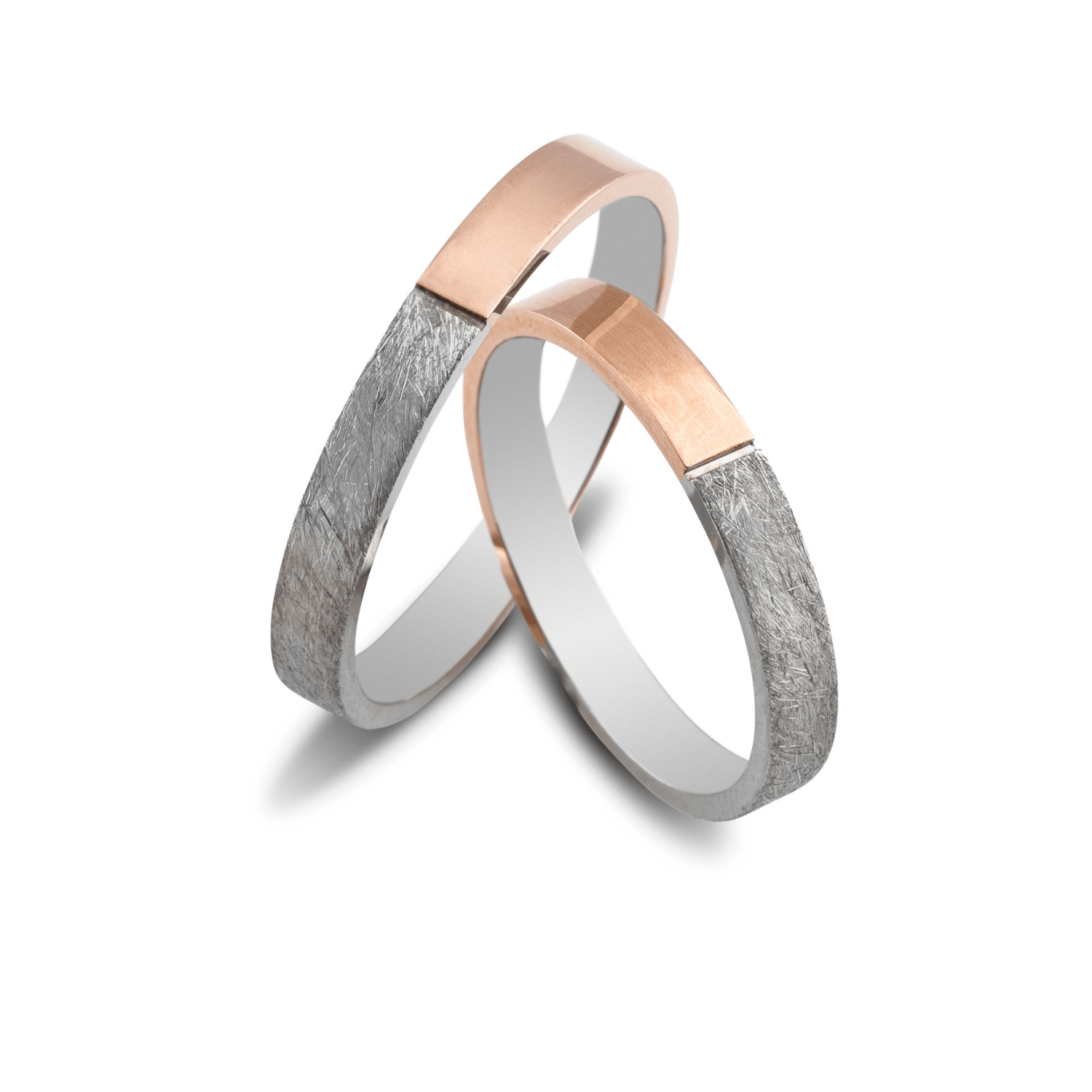 Βέρες Σετ Ροζ Χρυσές Λευκόχρυσες MASCHIO FEMMINA SL50 - themelidisjewels