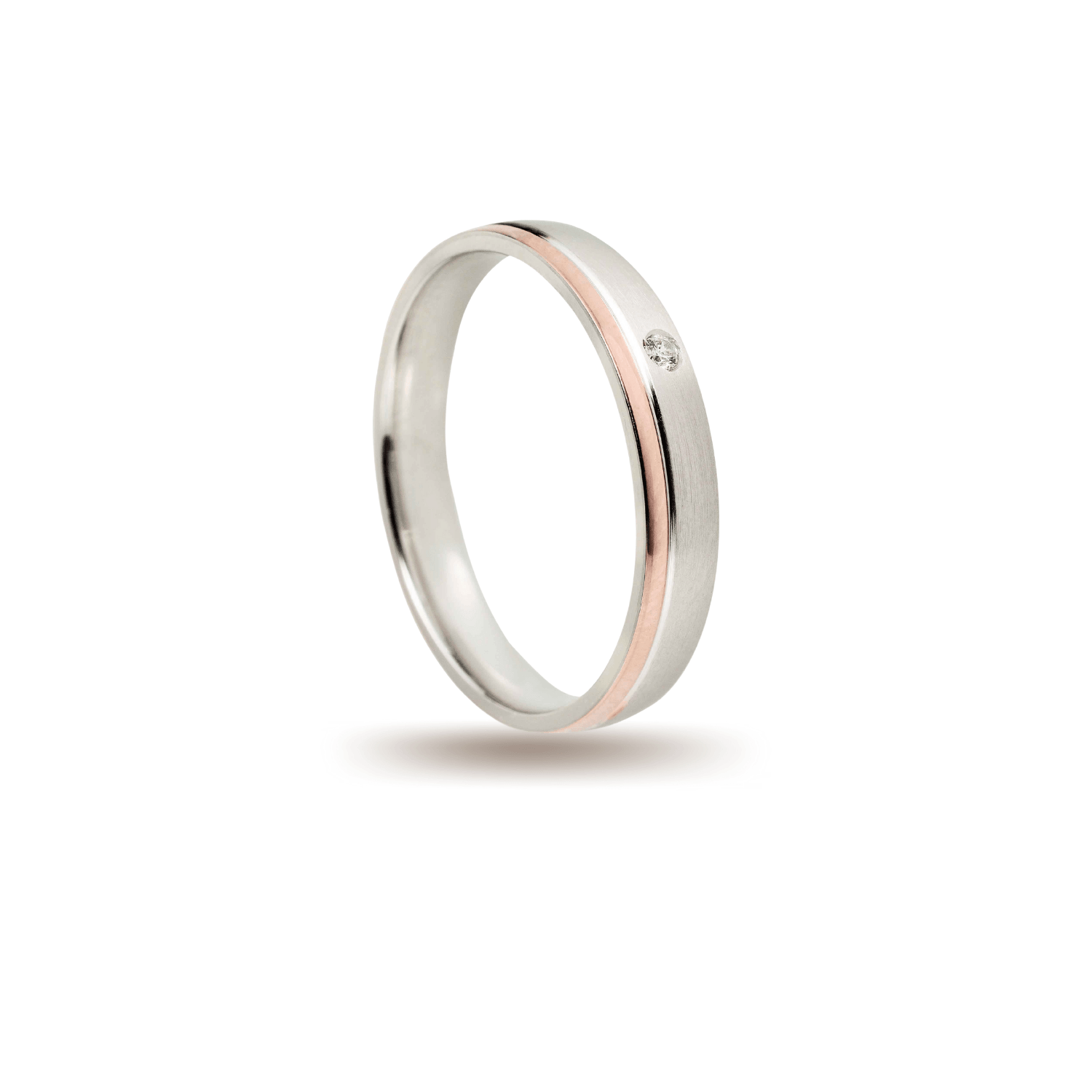 Βέρες Σετ Ροζ Χρυσές Λευκόχρυσες Ματ με Ζιργκόν MASCHIO FEMMINA F4422-CZ - themelidisjewels