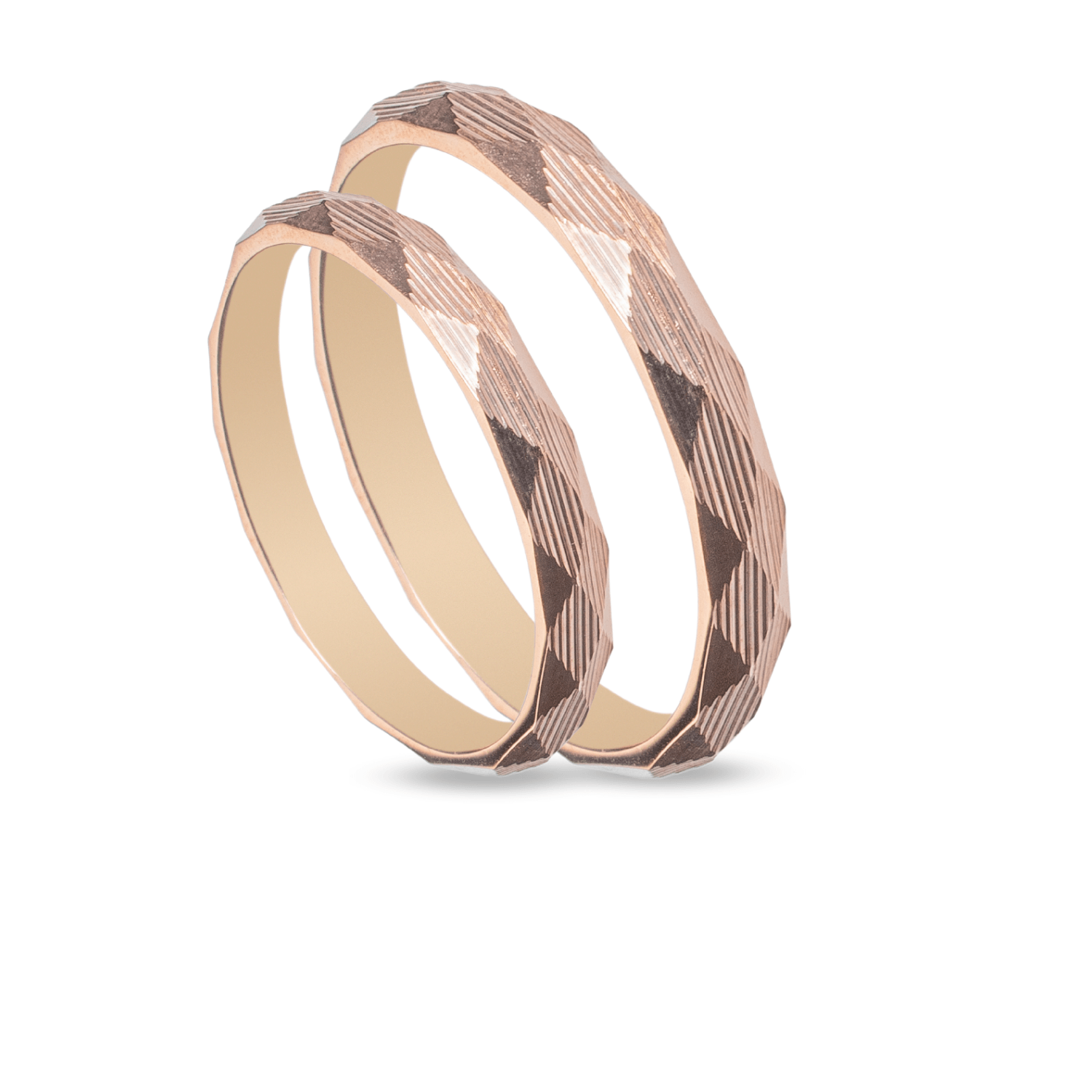 Βέρες Σετ Ροζ Χρυσές MASCHIO FEMMINA SL48 - themelidisjewels