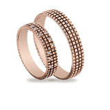 Βέρες Γάμου Ροζ Χρυσές Σκαλιστές με Ζιργκόν MASCHIO FEMMINA TMF-46