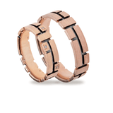 Βέρες Σετ Ροζ Χρυσές Σκαλιστές με Ζιργκόν MASCHIO FEMMINA TMF-54 - themelidisjewels