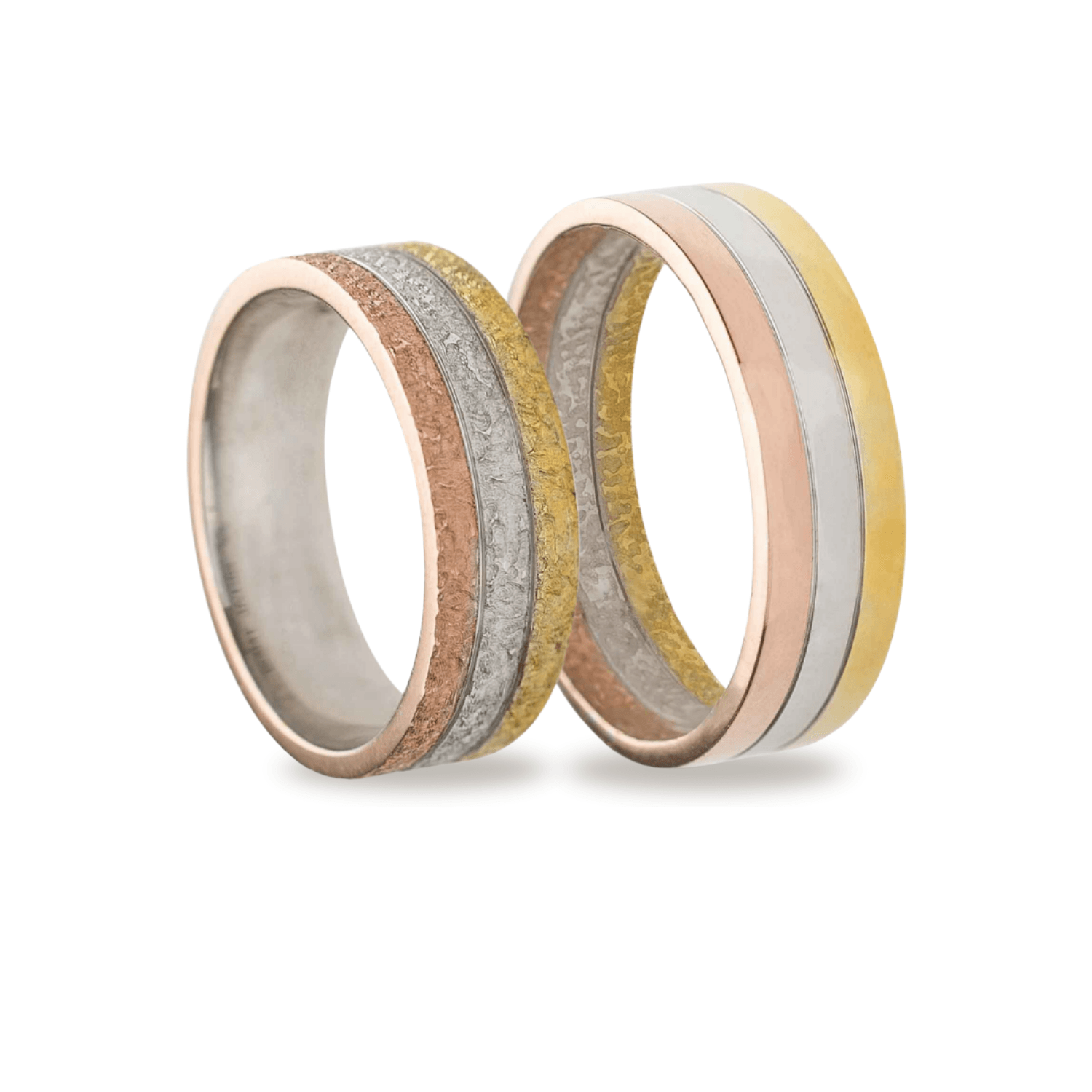 Βέρες Σετ Τρίχρωμες Λουστράτες και Σφυρίλατες MASCHIO FEMMINA TMF-08 - themelidisjewels