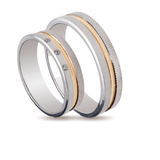 Βέρες Σετ Χρυσές Λευκόχρυσες Λουστράτες και Σφυρίλατες με Ζιργκόν MASCHIO FEMMINA TMF-68 - themelidisjewels