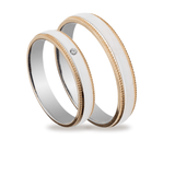 Βέρες Γάμου Δίχρωμες Λουστράτες Σκαλιστές με Ζιργκόν MASCHIO FEMMINA TMF-48