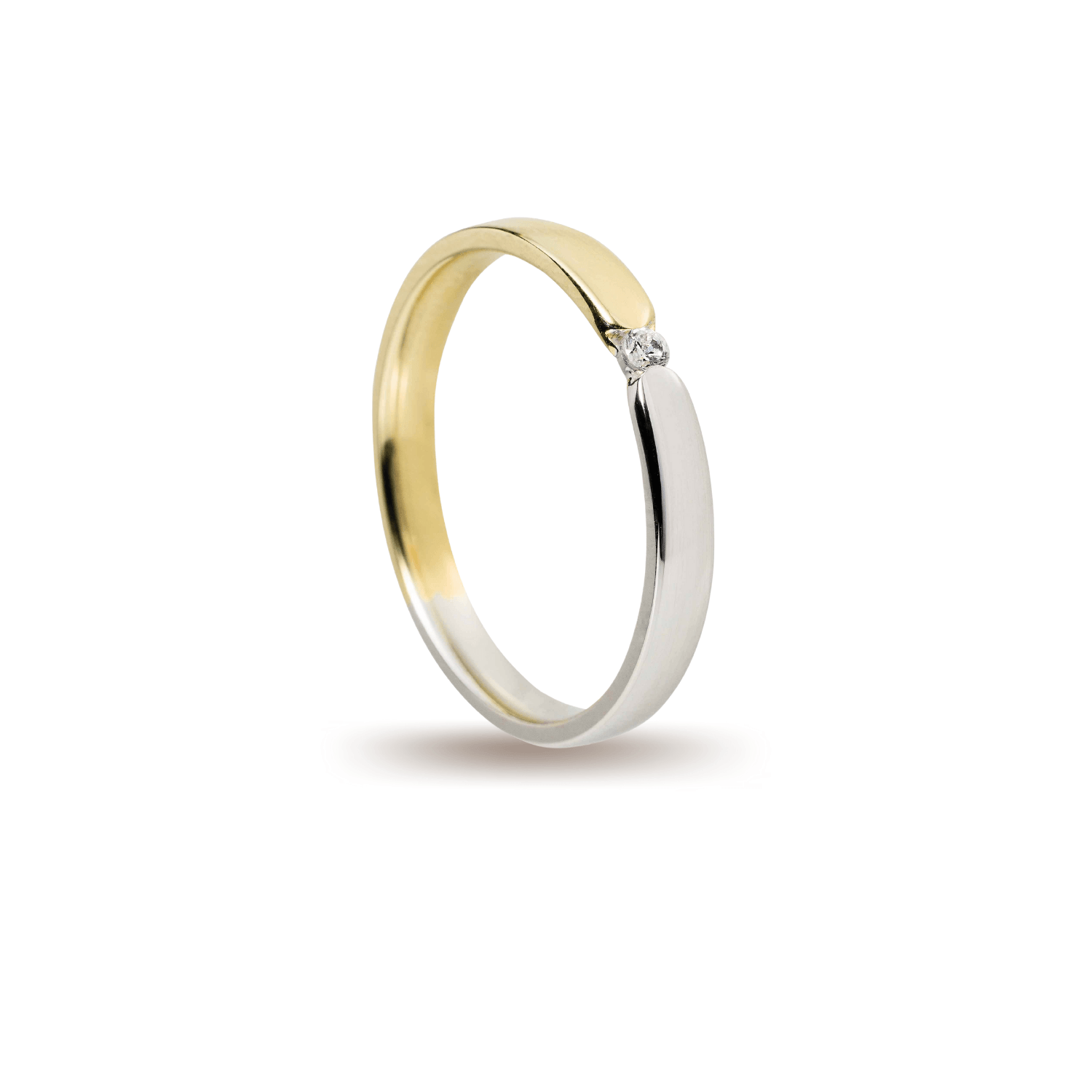 Βέρες Σετ Χρυσές Λευκόχρυσες Λουστράτες με Ζιργκόν MASCHIO FEMMINA F3577-CZ - themelidisjewels