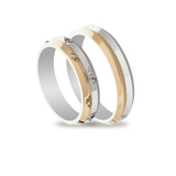 Βέρες Γάμου Δίχρωμες Λουστράτες με Ζιργκόν MASCHIO FEMMINA TMF-101